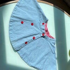 Vintage chambray gingham circle skirt wrap skirt size 8